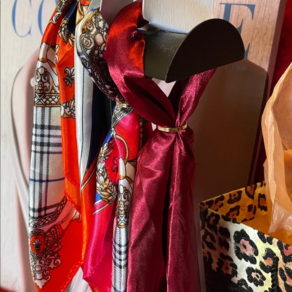 HANDBAG SCARF BAG TRIO HANDLE WRAPS BANDEAU HAIR TIES NECK WRAPS SILKY FEEL